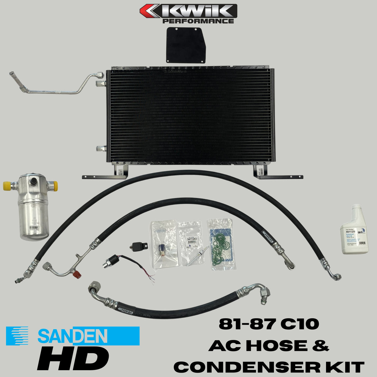 AC Hose and Condenser Kit (1981-87) C10 Chevy - Sanden HD- K10799
