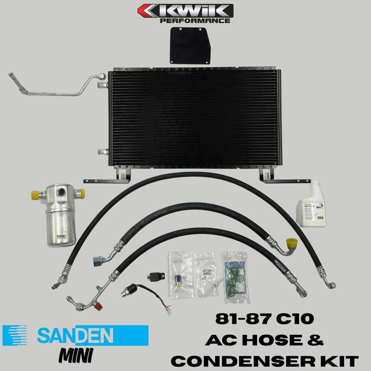 AC Hose and Condenser Kit (1981-87) C10 Chevy - Sanden Mini - K10798