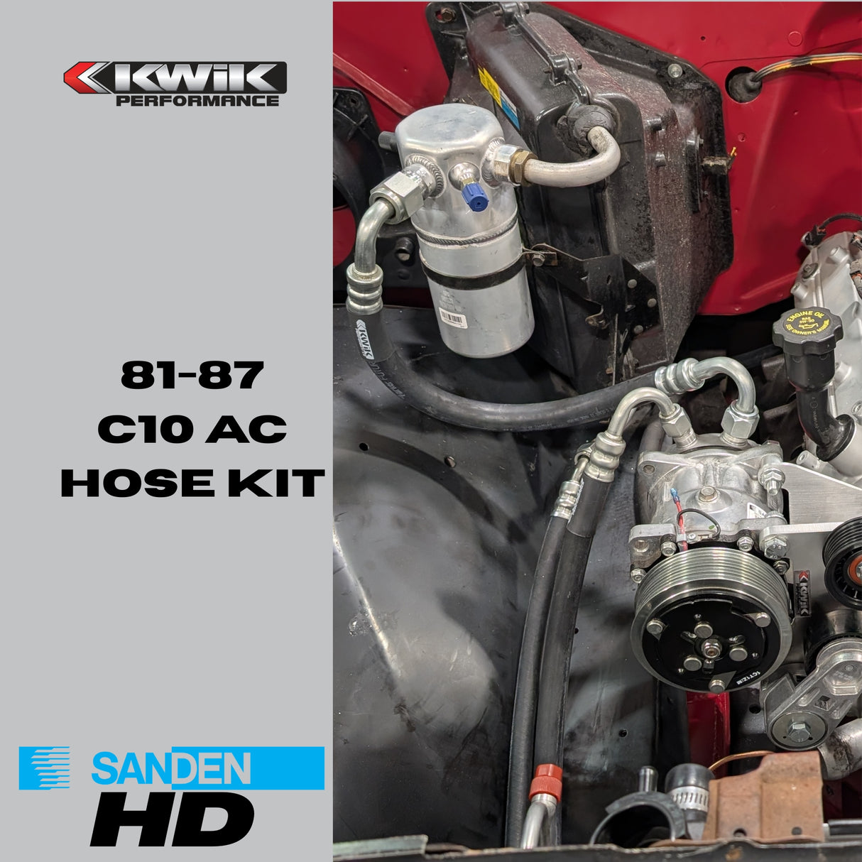 AC Hose and Condenser Kit (1981-87) C10 Chevy - Sanden HD- K10799