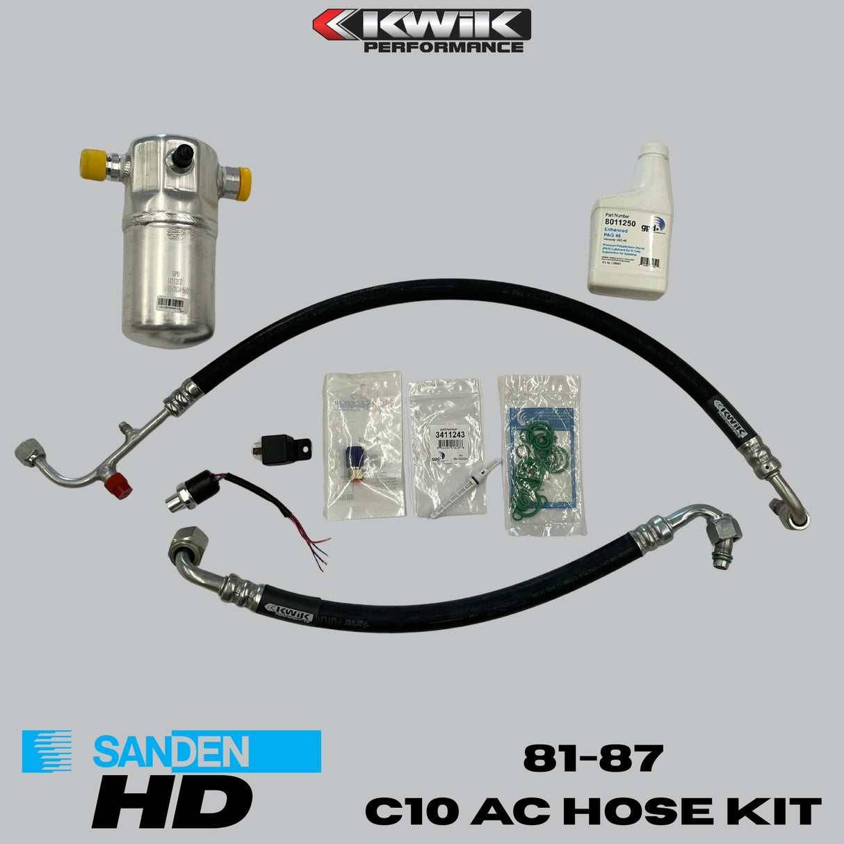 AC Hose Kit (1981-87) C10 Chevy - Sanden HD- K10801
