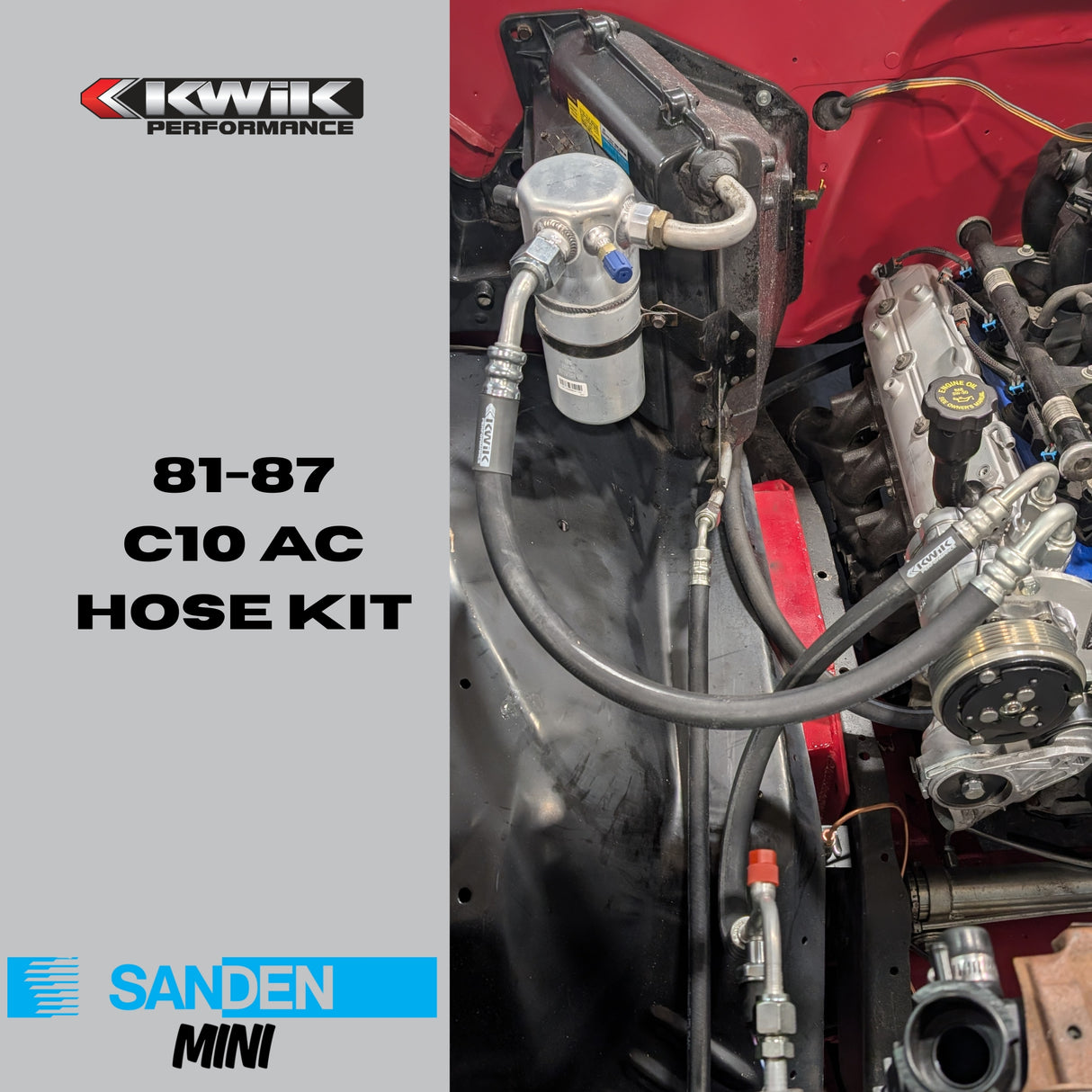 AC Hose and Condenser Kit (1981-87) C10 Chevy - Sanden Mini - K10798