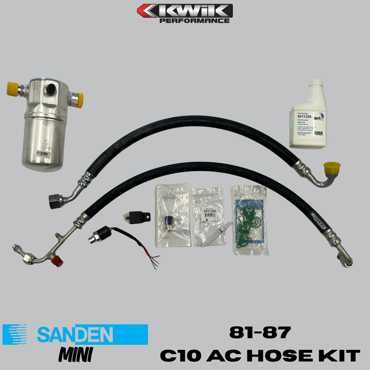 AC Hose Kit (1981-87) C10 Chevy - Sanden Mini - K10800