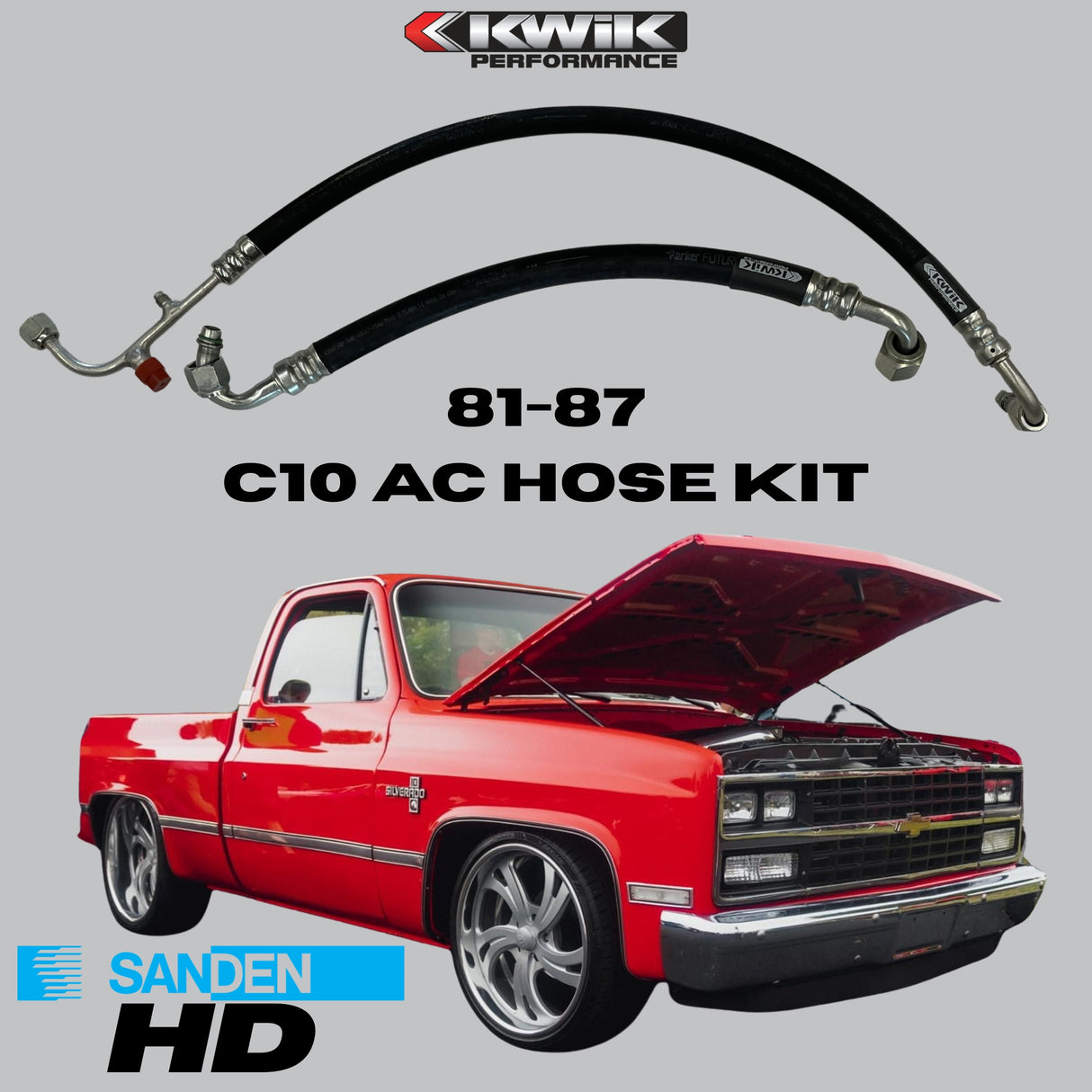 AC Hose Kit (1981-87) C10 Chevy - Sanden HD- K10801