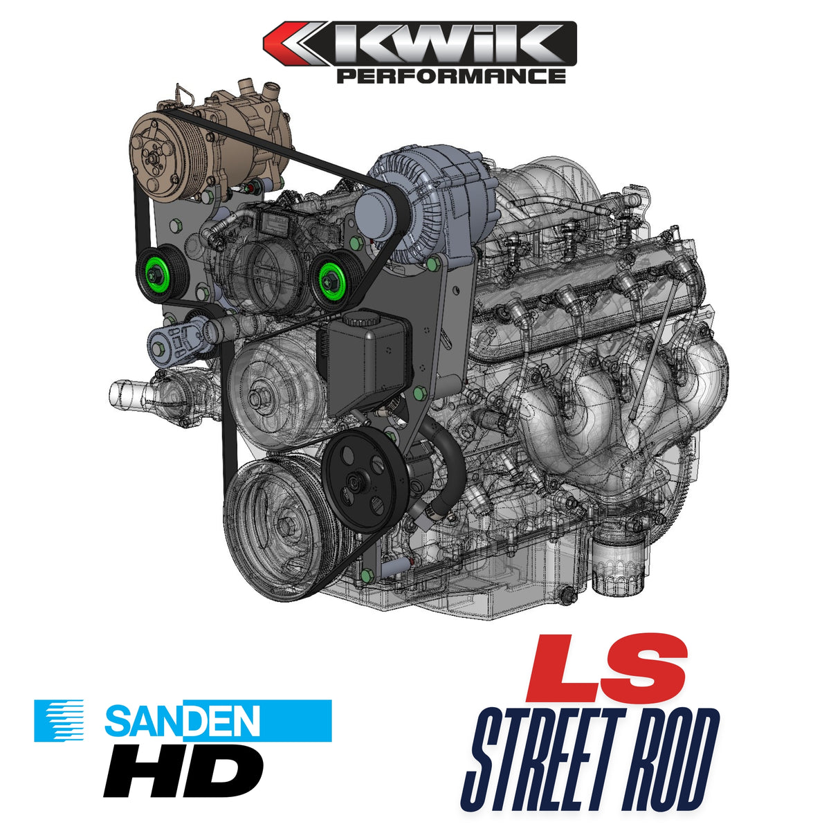 Corvette (97-13) Street Rod LS AC-Alt/PS Soporte