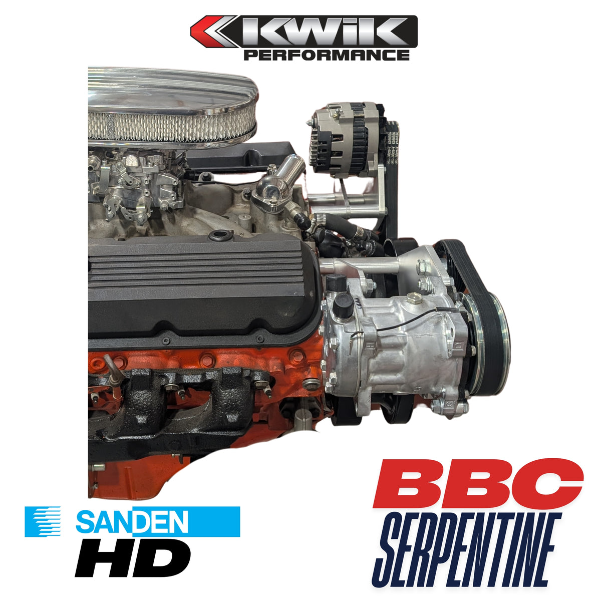 BBC Serpentine Package, AC-Alt/PS Type-2 pump (Sanden 508/709) - K10655