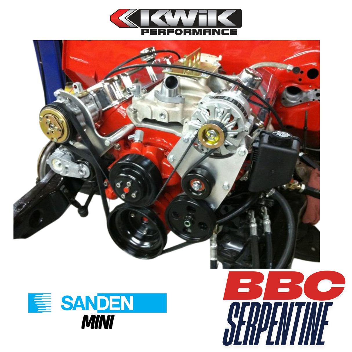 BBC Serpentine Package, AC-Alt/PS Type-2 pump (Sanden Mini) - K10278