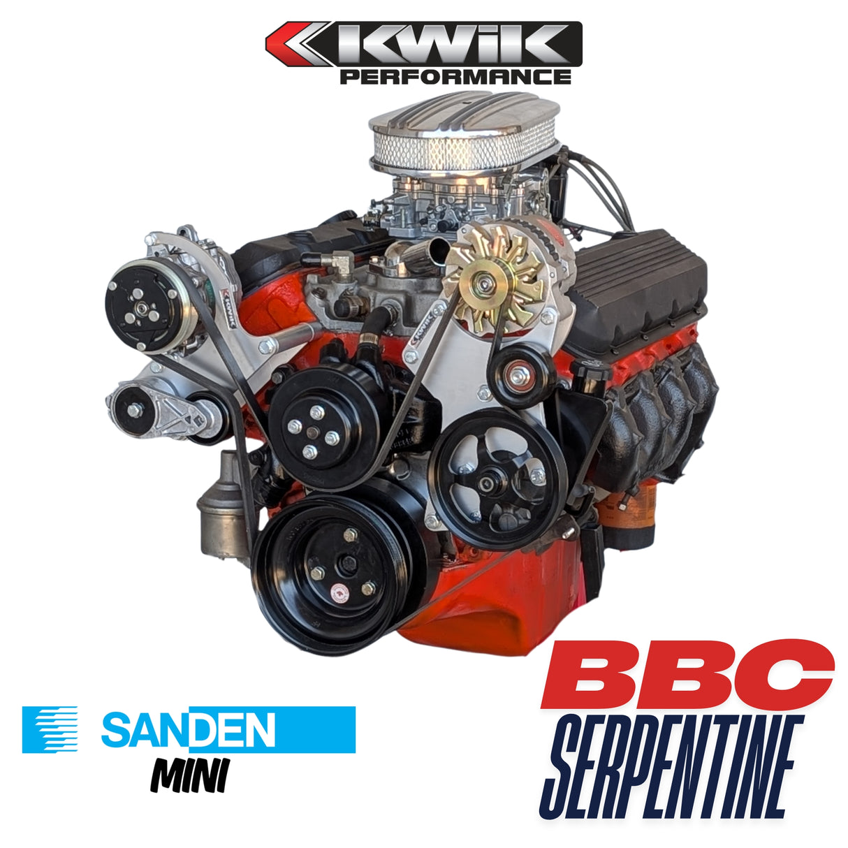 BBC Serpentine Package, AC-Alt/PS P-series pump (Sanden Mini) - K10653