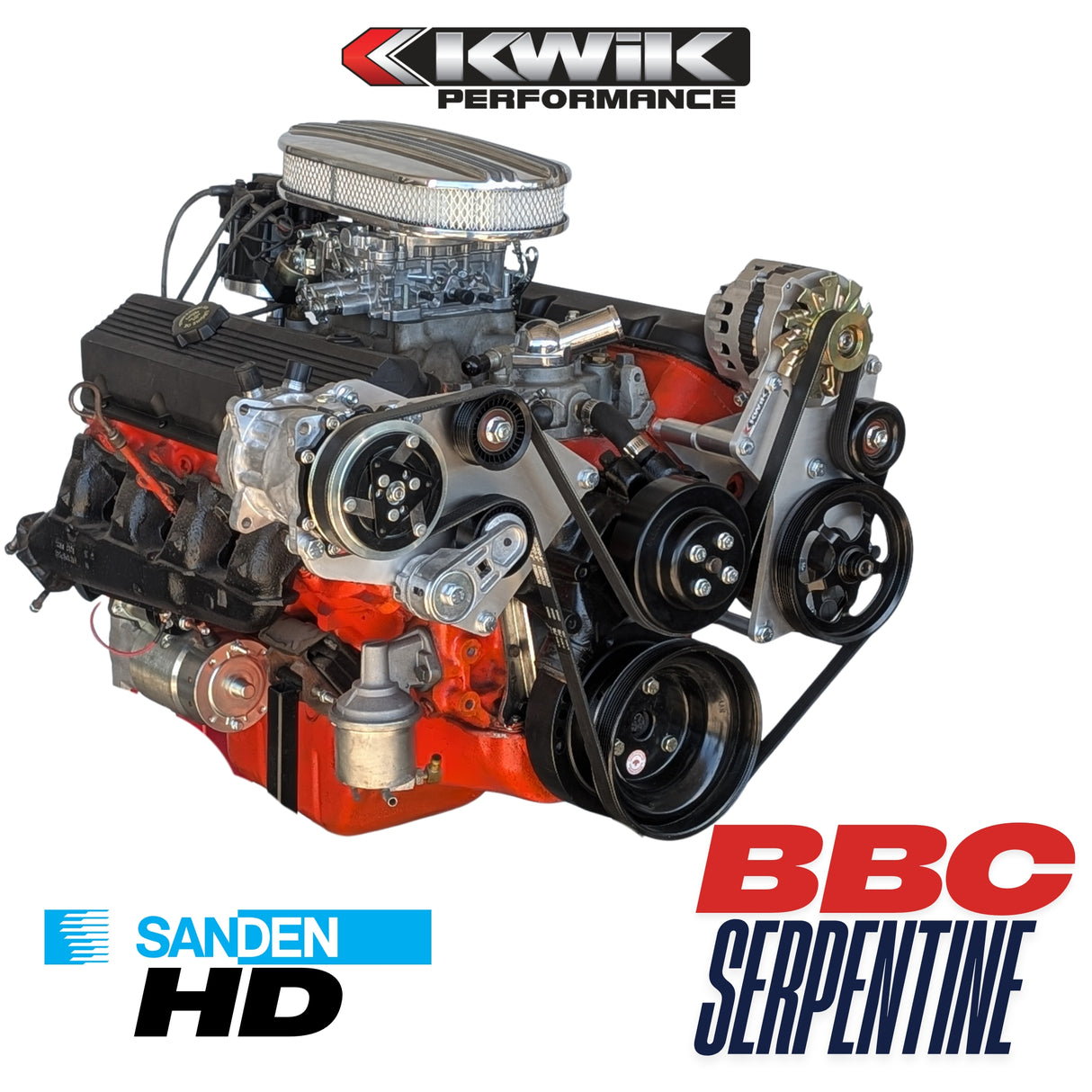 BBC Serpentine Package, AC-Alt/PS - P-series pump (Sanden 508/709) - K10654