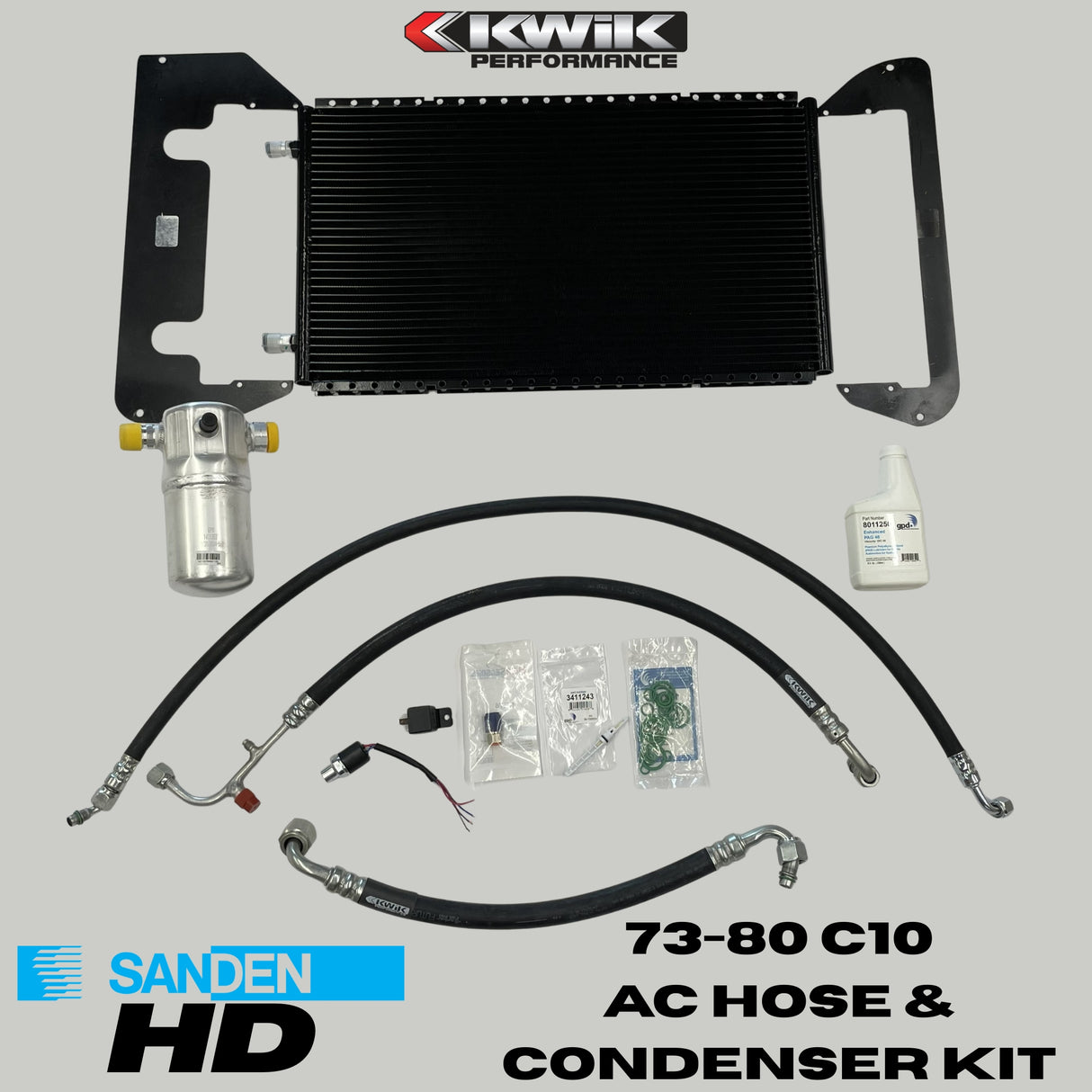 AC Hose and Condenser Kit (1973-80) C10 Chevy - Sanden HD- K10797