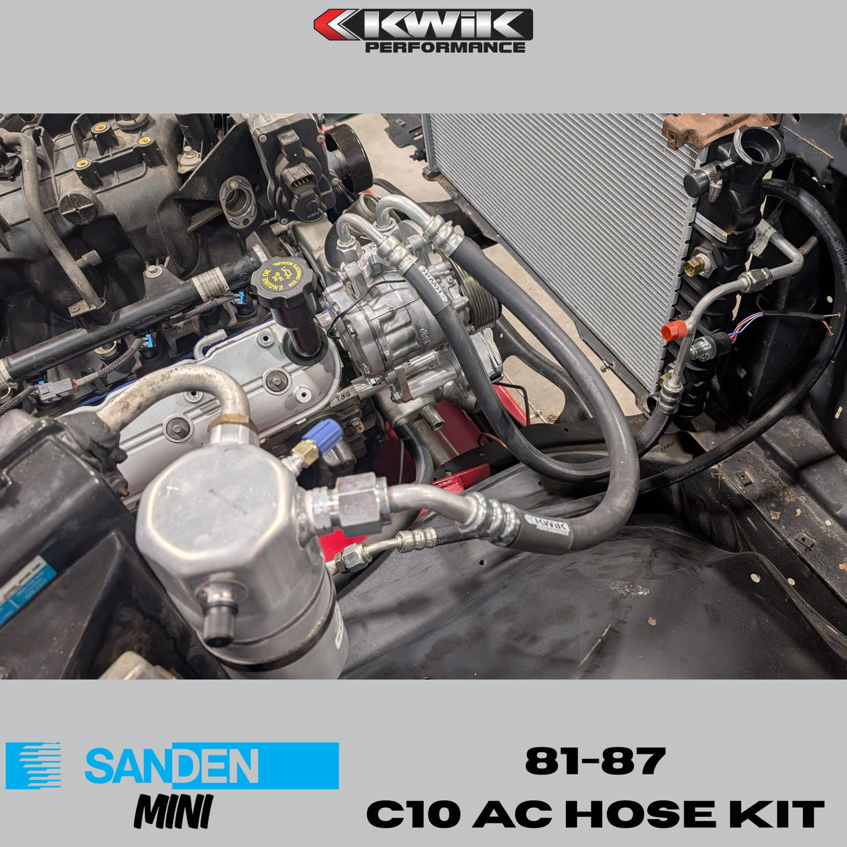 AC Hose and Condenser Kit (1981-87) C10 Chevy - Sanden Mini - K10798