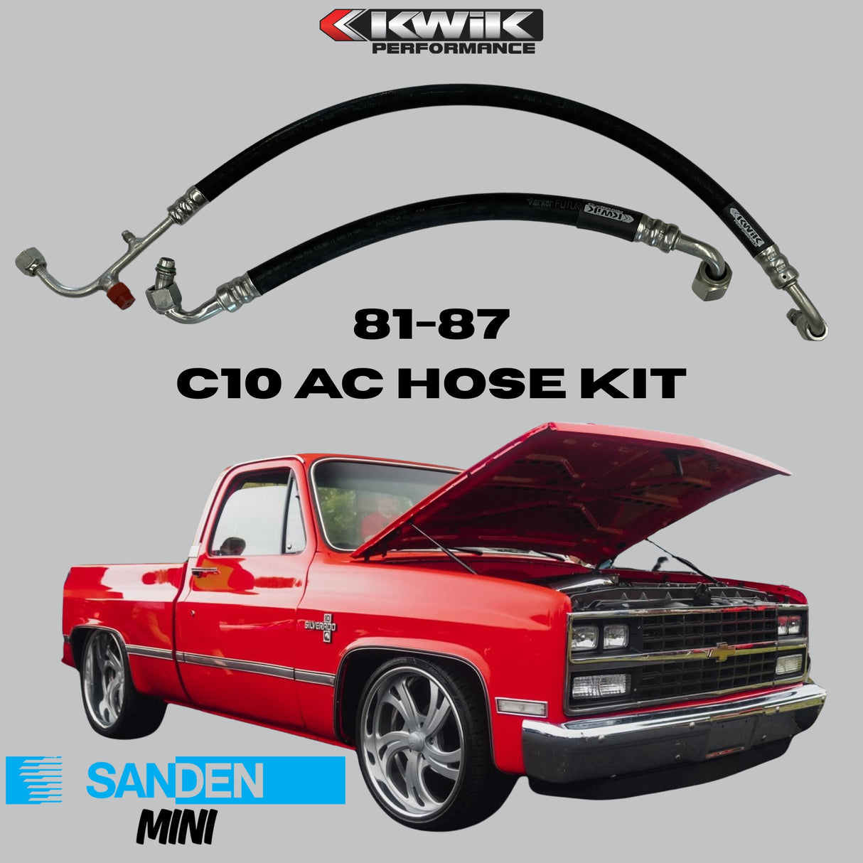 AC Hose Kit (1981-87) C10 Chevy - Sanden Mini - K10800