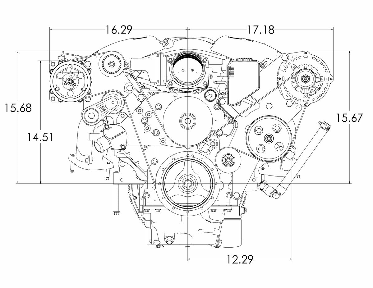 Ls3 Engine Radiator Size Chart LS3 Crate Engine Serpentine Package - Sanden HD - K10559 – Kwik ...