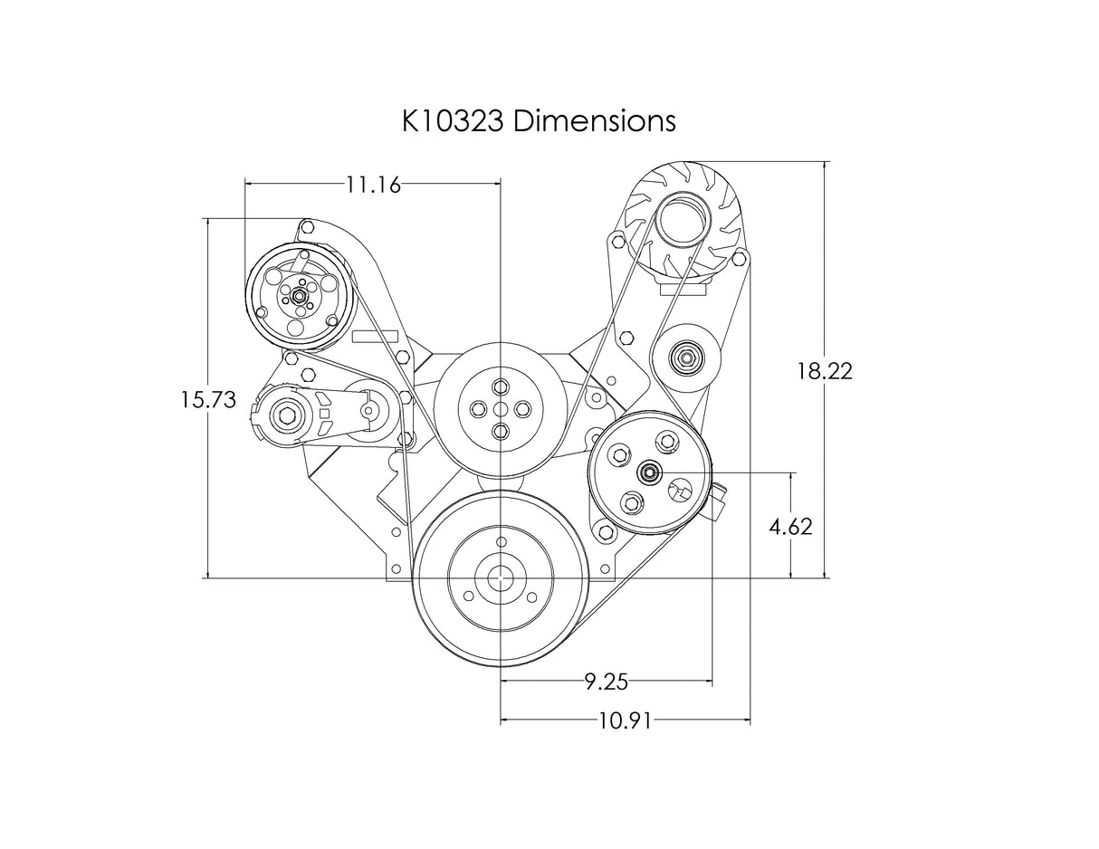 SBC Serpentine Package, AC-Alt/PS Type-2 - K10323