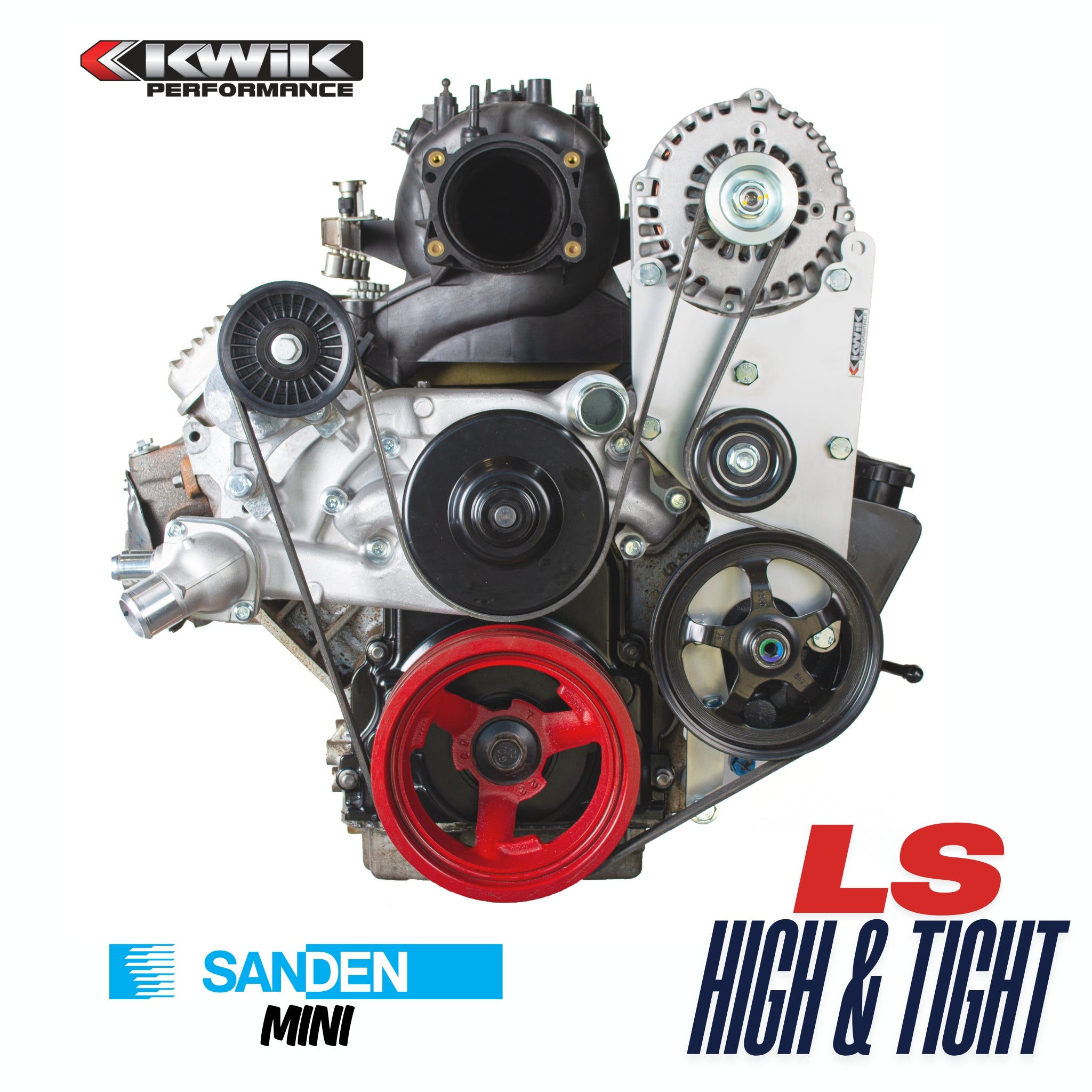 BEVINSEE LS Swap Alternator & Power Steering Pump Serpentine Bracket Kit Black