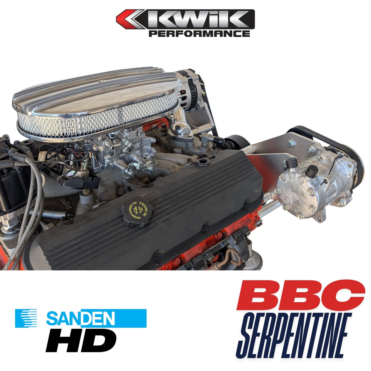 BBC Serpentine Package, AC-Alt/PS - P-series pump (Sanden 508/709) - K10654