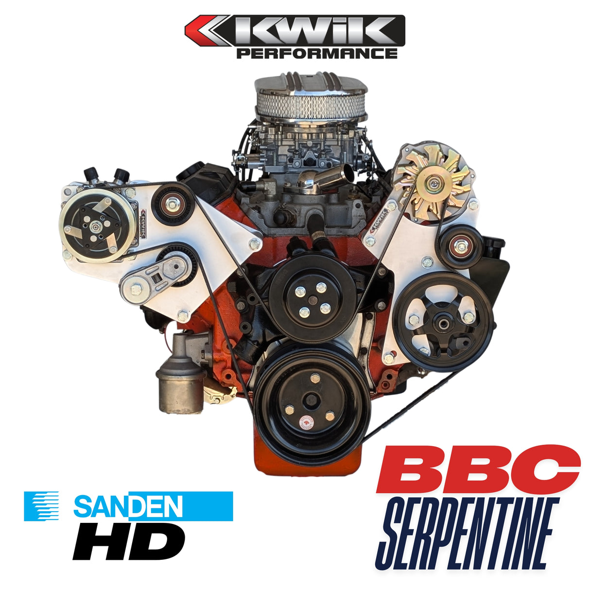 BBC Serpentine Package, AC-Alt/PS - P-series pump (Sanden 508/709) - K10654