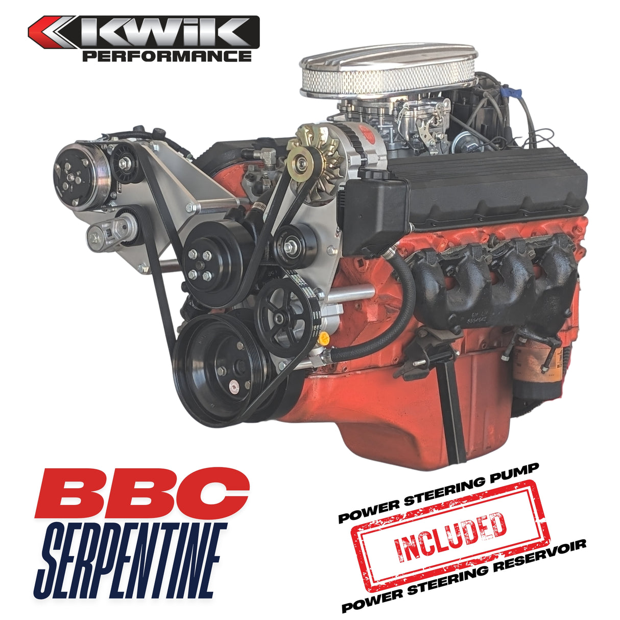 BBC Serpentine Package, AC-Alt/PS Type-2 pump (Sanden 508/709) - K10655