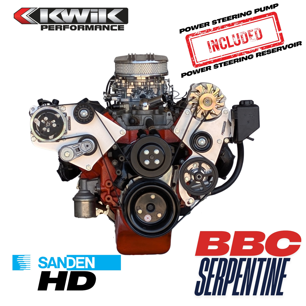 BBC Serpentine Package, AC-Alt/PS Type-2 pump (Sanden 508/709) - K10655