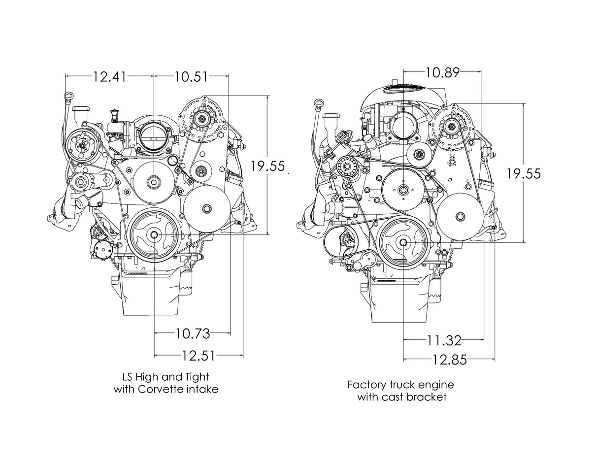 LS High and Tight Serpentine Package - Truck (99-13) / Camaro (10-15) - K10741