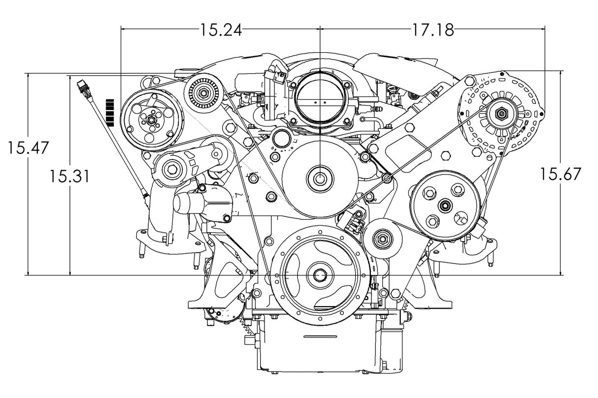 LS Wide Mount Mini AC Bracket - (Truck 99-13 / Camaro 10-15) - K10675