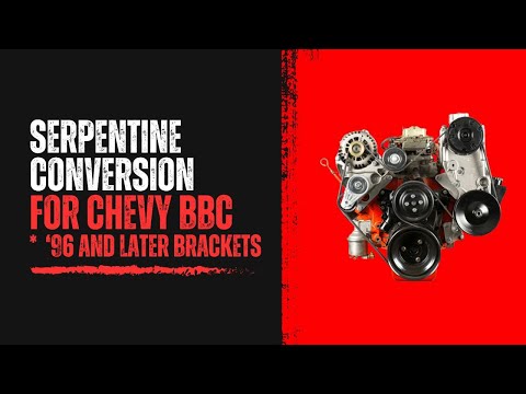 BBC (66-93) Kit de conversión de serpentina tardía con adaptador de polea de manivela